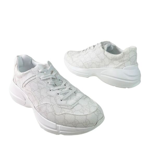 Brand New GUCCI Rhyton White GG Supreme Sneakers Size 40 Tessuto Chunky Low Top - Picture 13 of 14